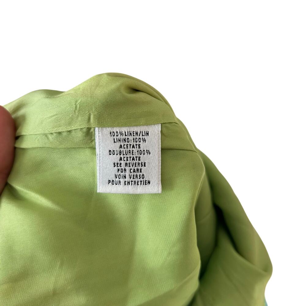 Talbots Blue Floral 100% Linen dress Womens Sz 4 Sheath Sleeveless Summer Party - Picture 8 of 16